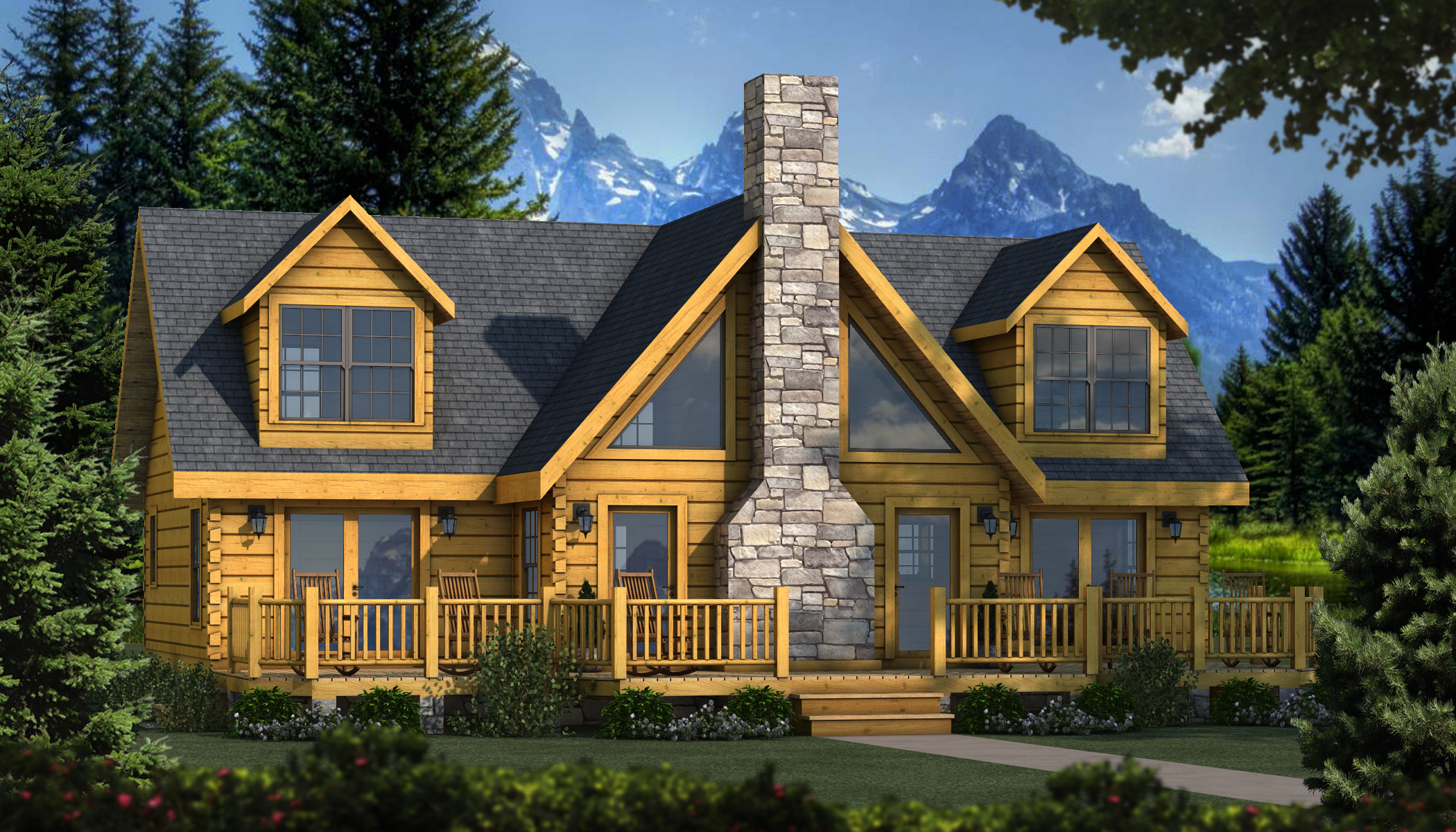 three story log cabin floor plans